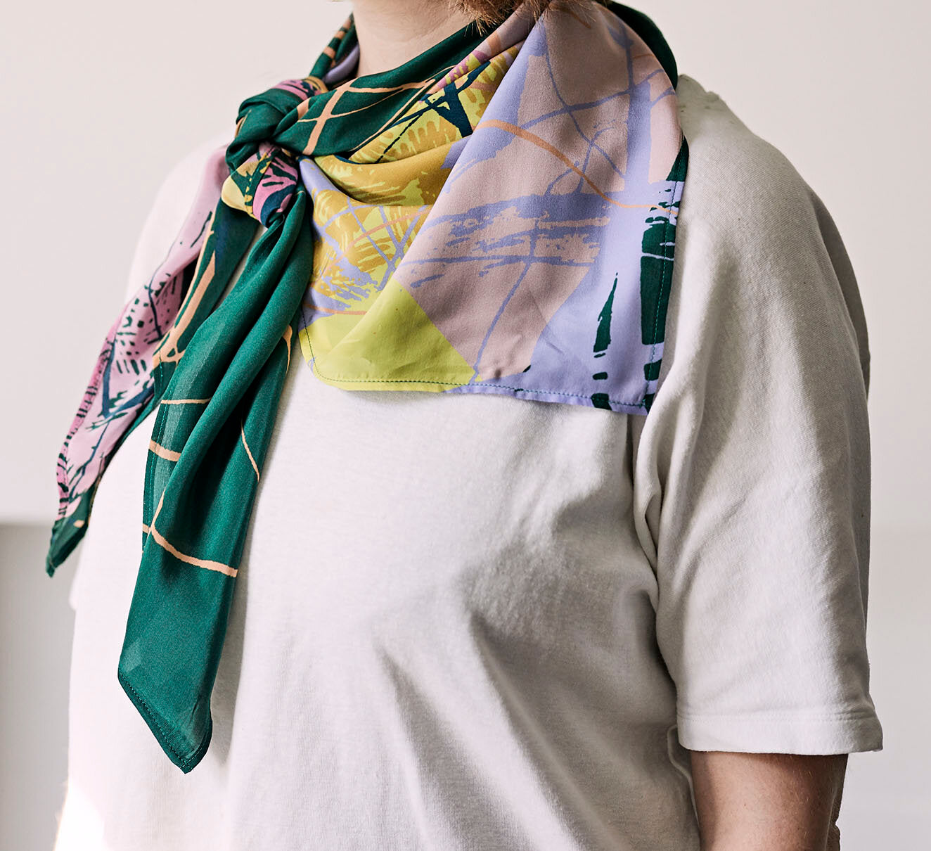 *NEW* WREN - MULTI-COLOURED SQUARE SILK SCARF