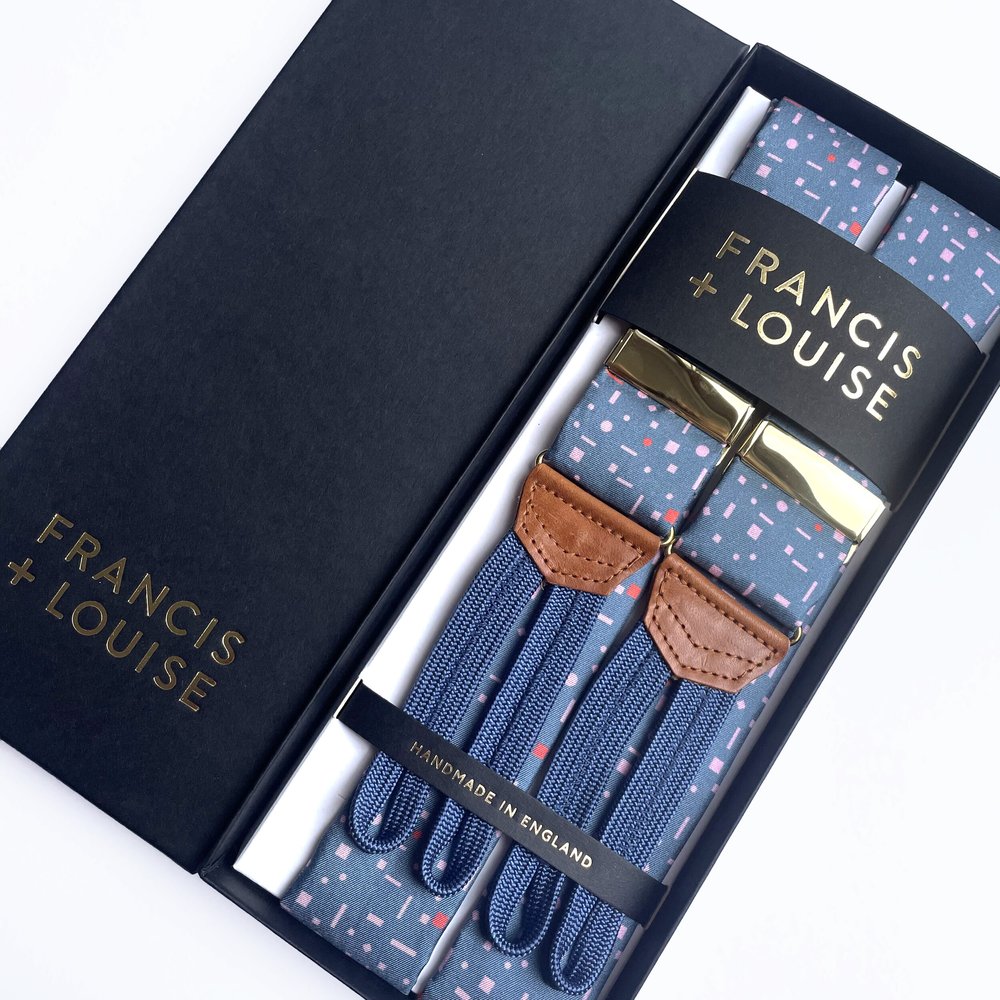 AERIAL GREY / BLUE- GEOMETRIC BRACES