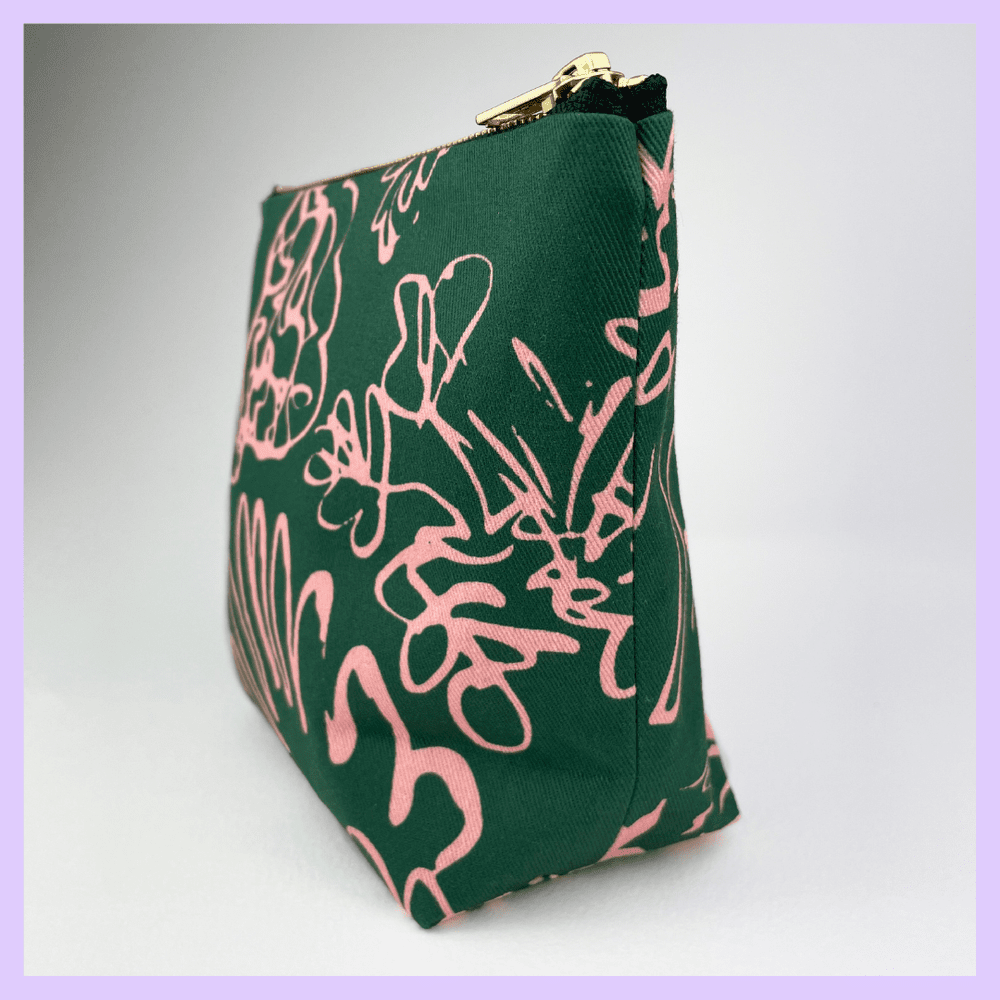 SPRING - GREEN AND PINK MAKE UP BAG