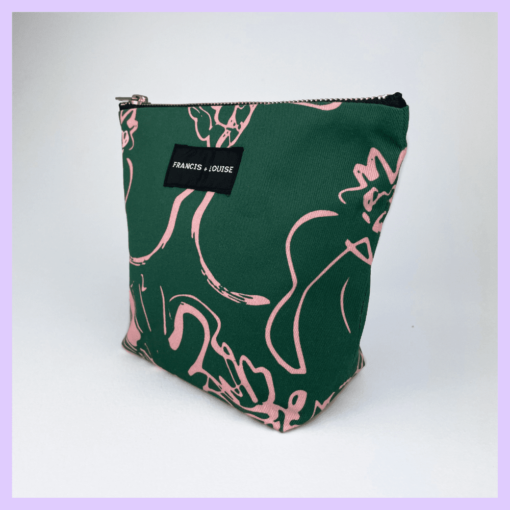 SPRING - GREEN AND PINK MAKE UP BAG