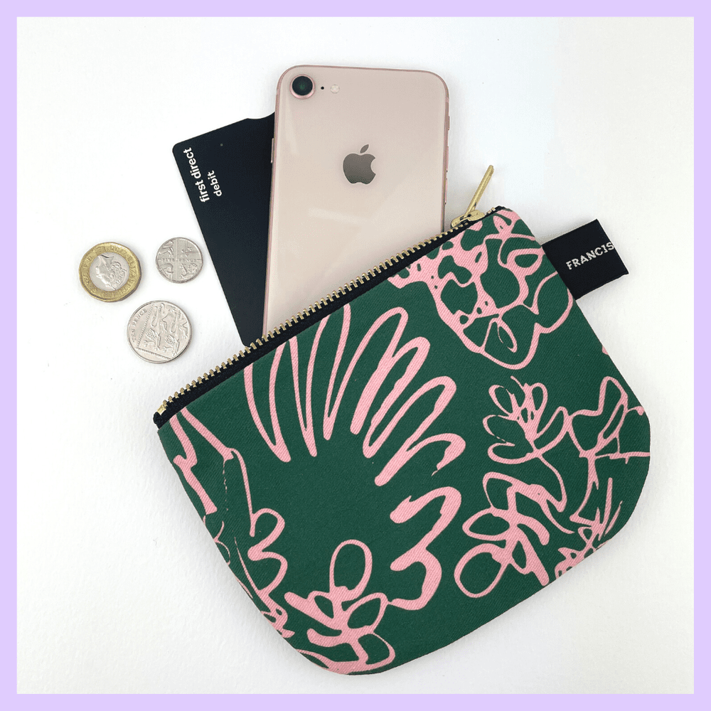 SPRING - LILAC AND YELLOW FLORAL POUCH