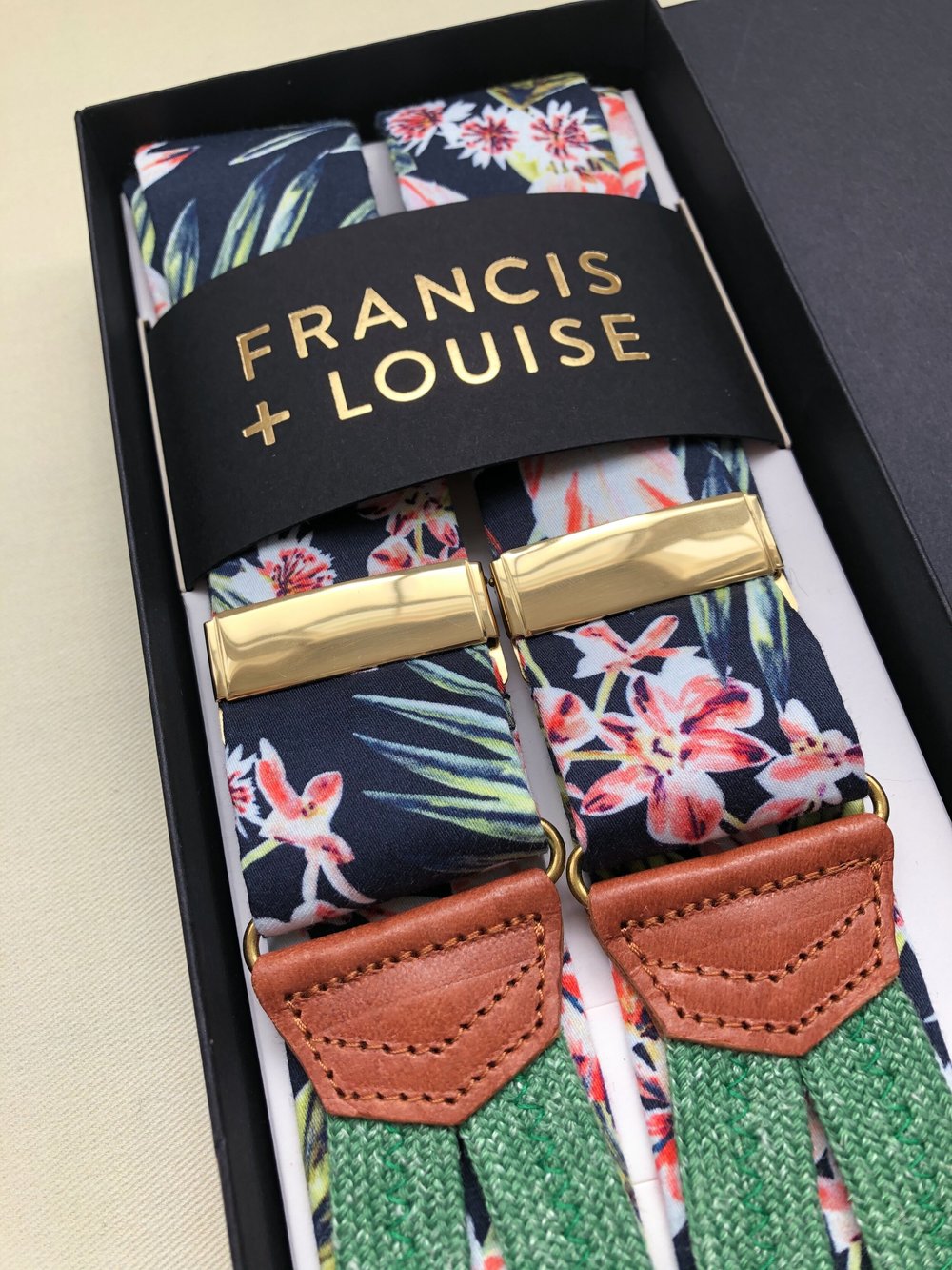 TOKORIKI BLACK and CORAL - FLORAL BRACES