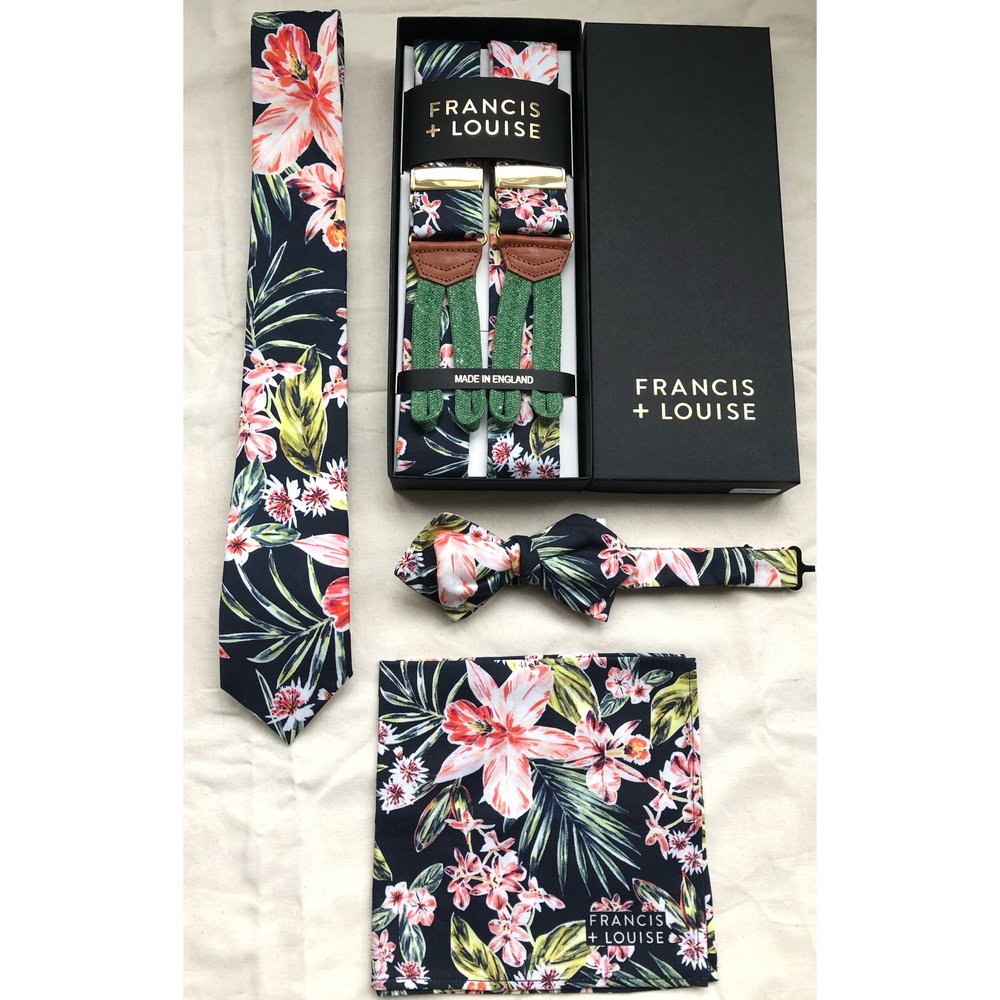 TOKORIKI BLACK and CORAL - FLORAL BRACES