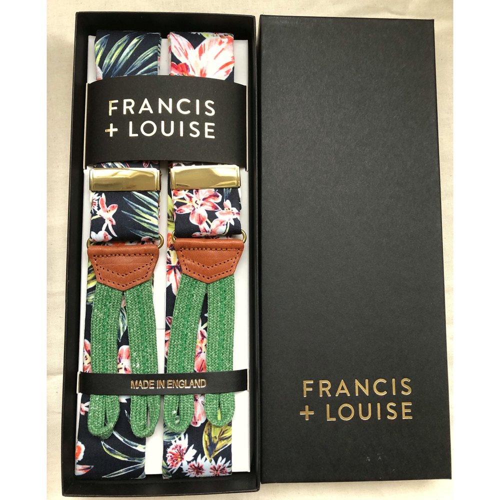 TOKORIKI BLACK and CORAL - FLORAL BRACES