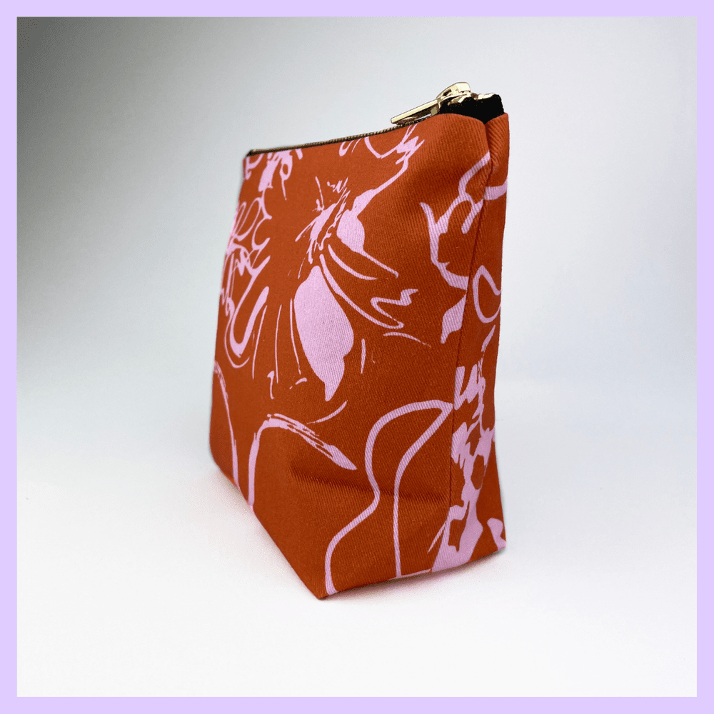 SPRING - OCHER AND PINK MAKE UP BAG