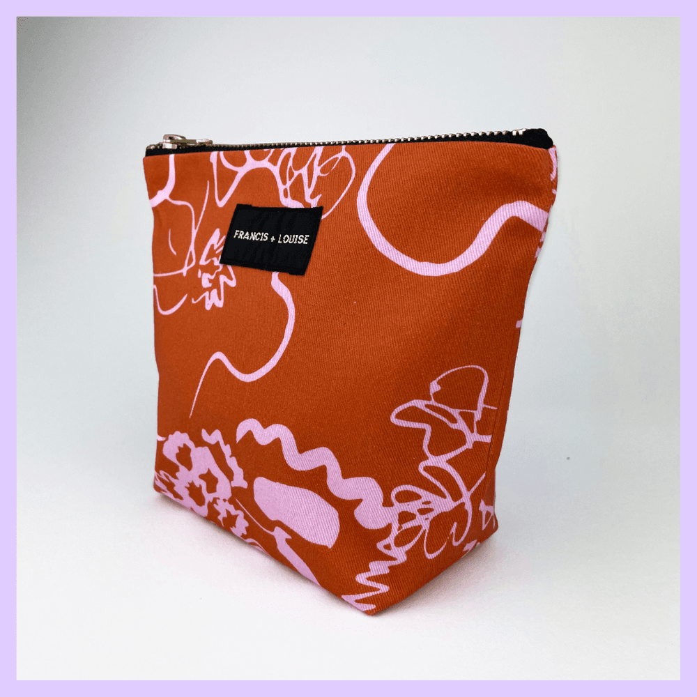 SPRING - OCHER AND PINK MAKE UP BAG