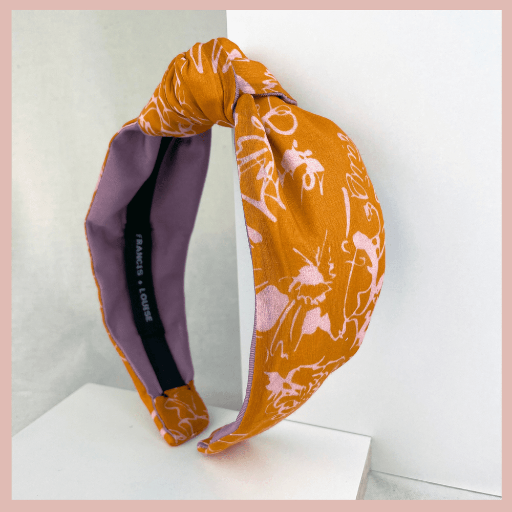 Spring Ochre & Pink - Knot Headband