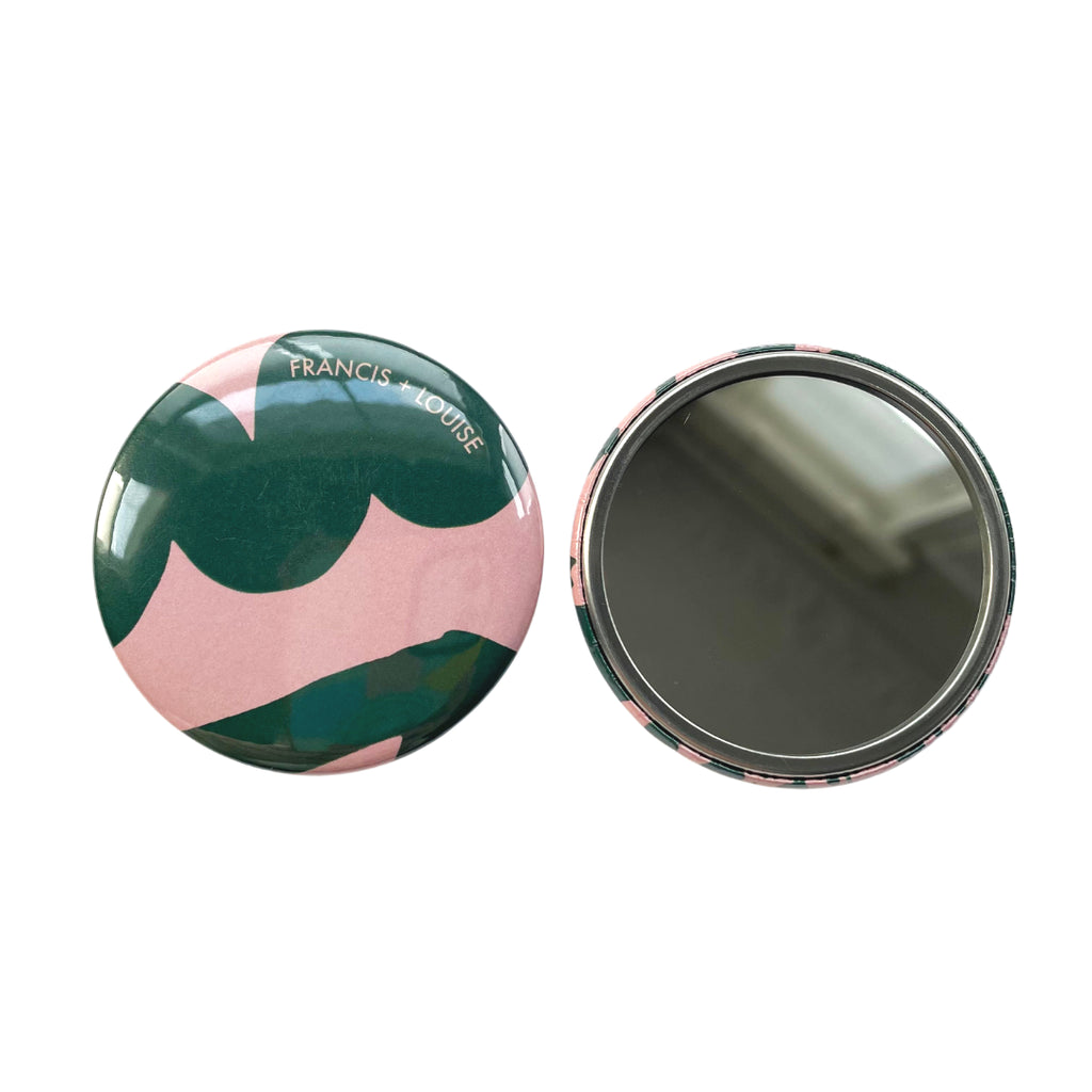 LOVE - GREEN AND PINK POCKET MIRROR