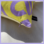 Love - yellow and lilac geometric printed cushion
