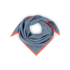 AERIAL GREY - PATTERNED SQUARE SILK SCARF