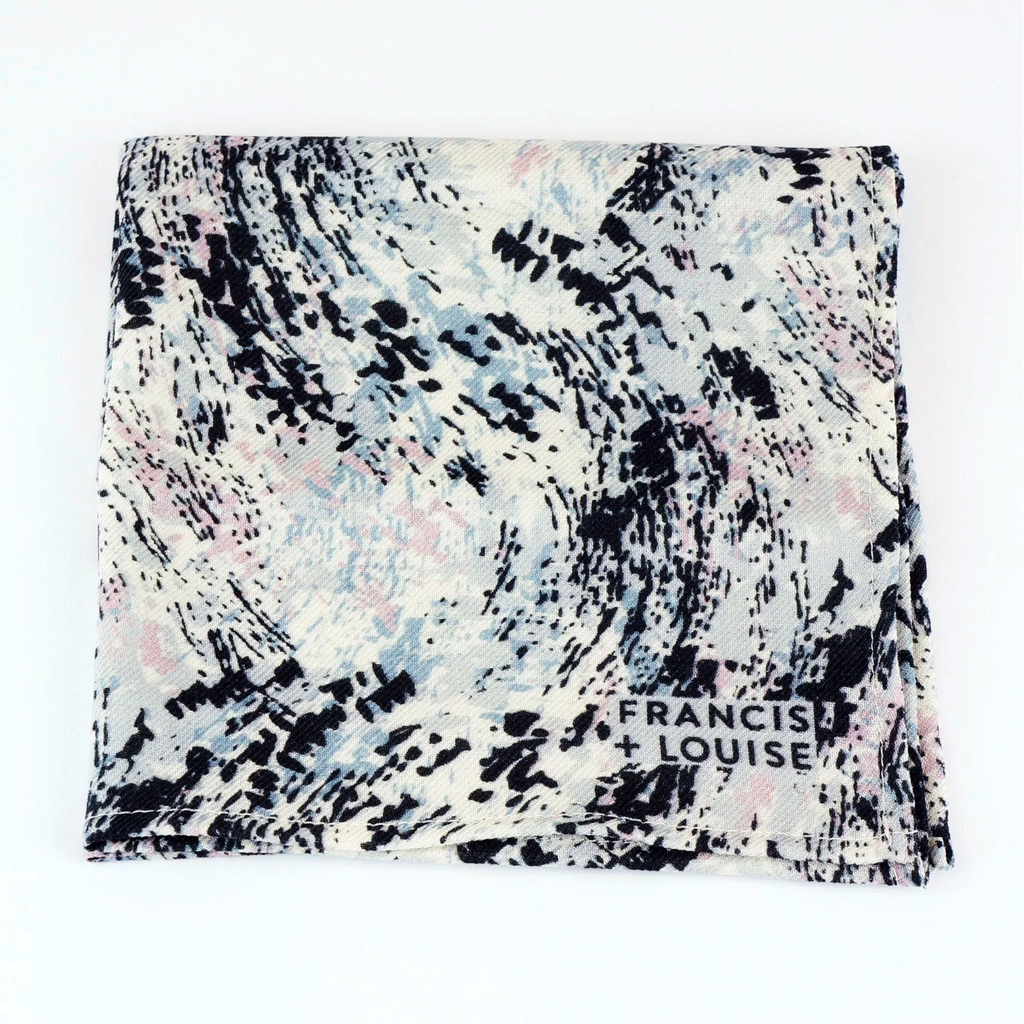 Eve - White Abstract Pocket Square