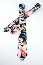 Tokoriki Black & Coral - Tropical cotton Tie