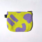 LOVE -  YELLOW AND LILAC ABSTRACT POUCH