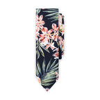 Tokoriki Black & Coral - Tropical cotton Tie