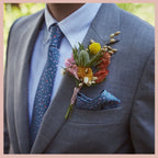 Aerial Grey - Geometric Pocket Square