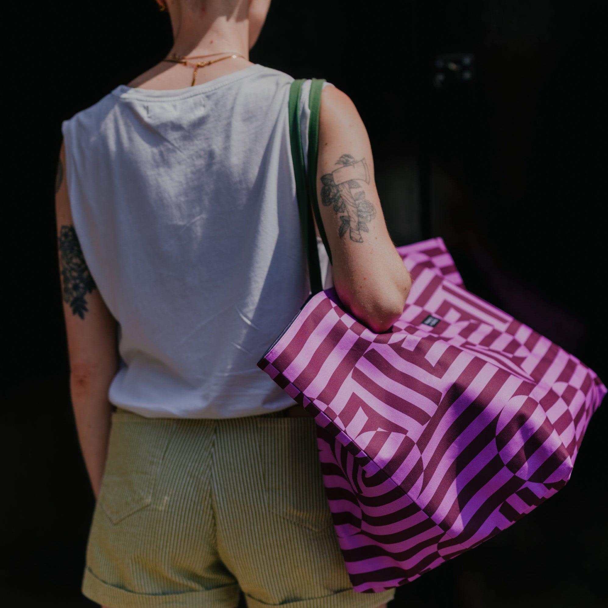 Bauhaus Geometric Cotton Bag · Large