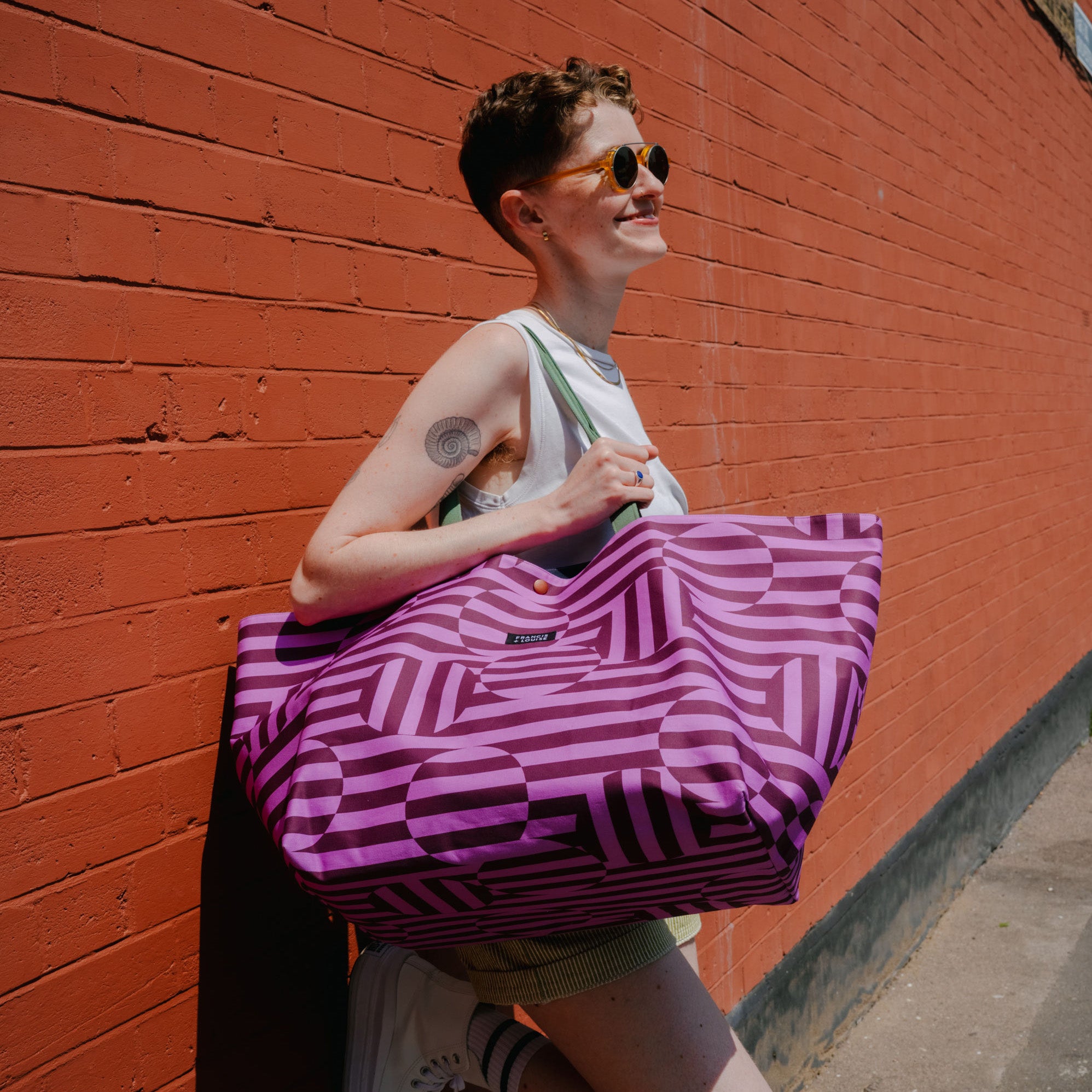 Bauhaus Geometric Cotton Bag · Large