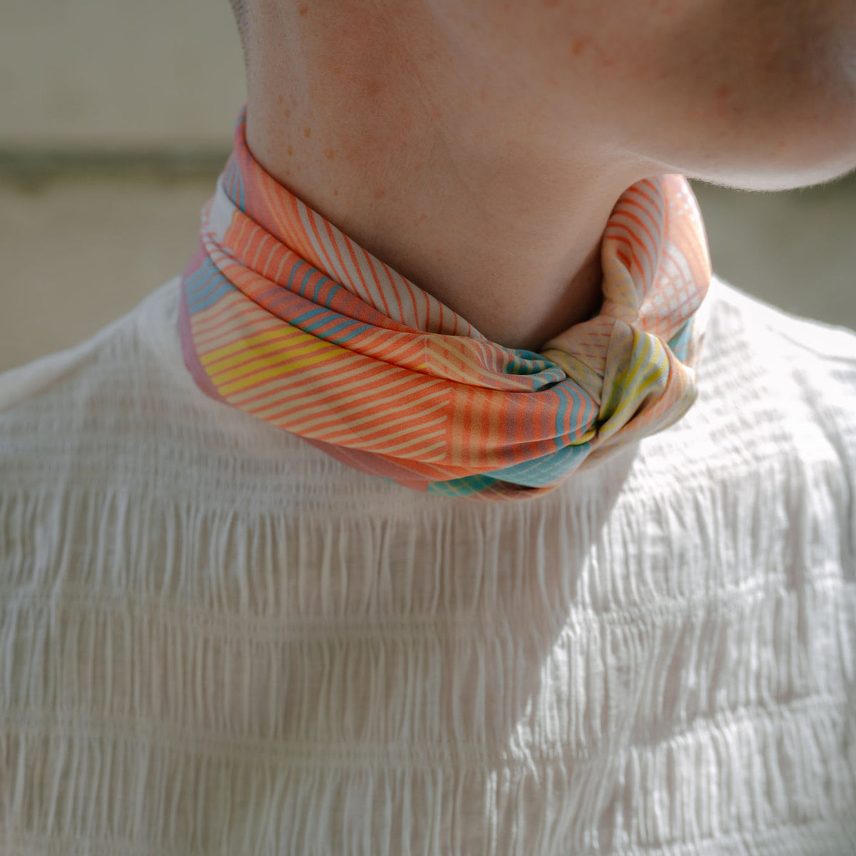 STELLA - GEOMETRIC SQUARE SILK SCARF
