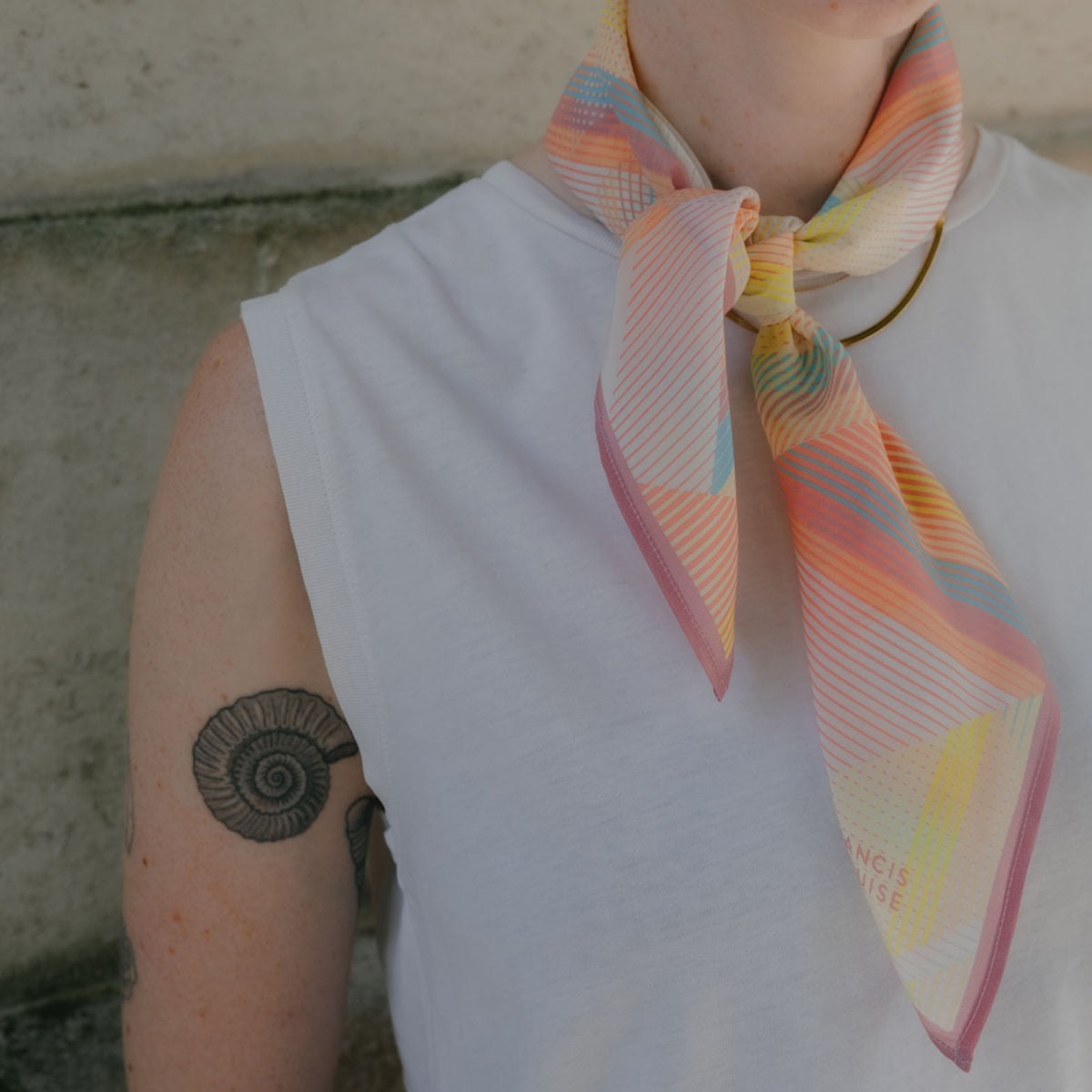 STELLA - GEOMETRIC SQUARE SILK SCARF