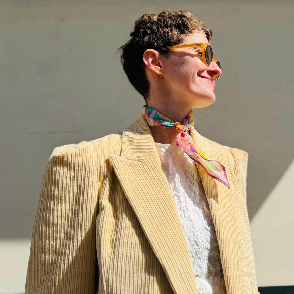 STELLA - GEOMETRIC SQUARE SILK SCARF