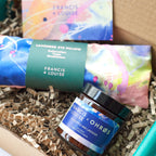 FLOW LAVENDER EYE PILLOW AND CANDLE SELF CARE GIFT SET