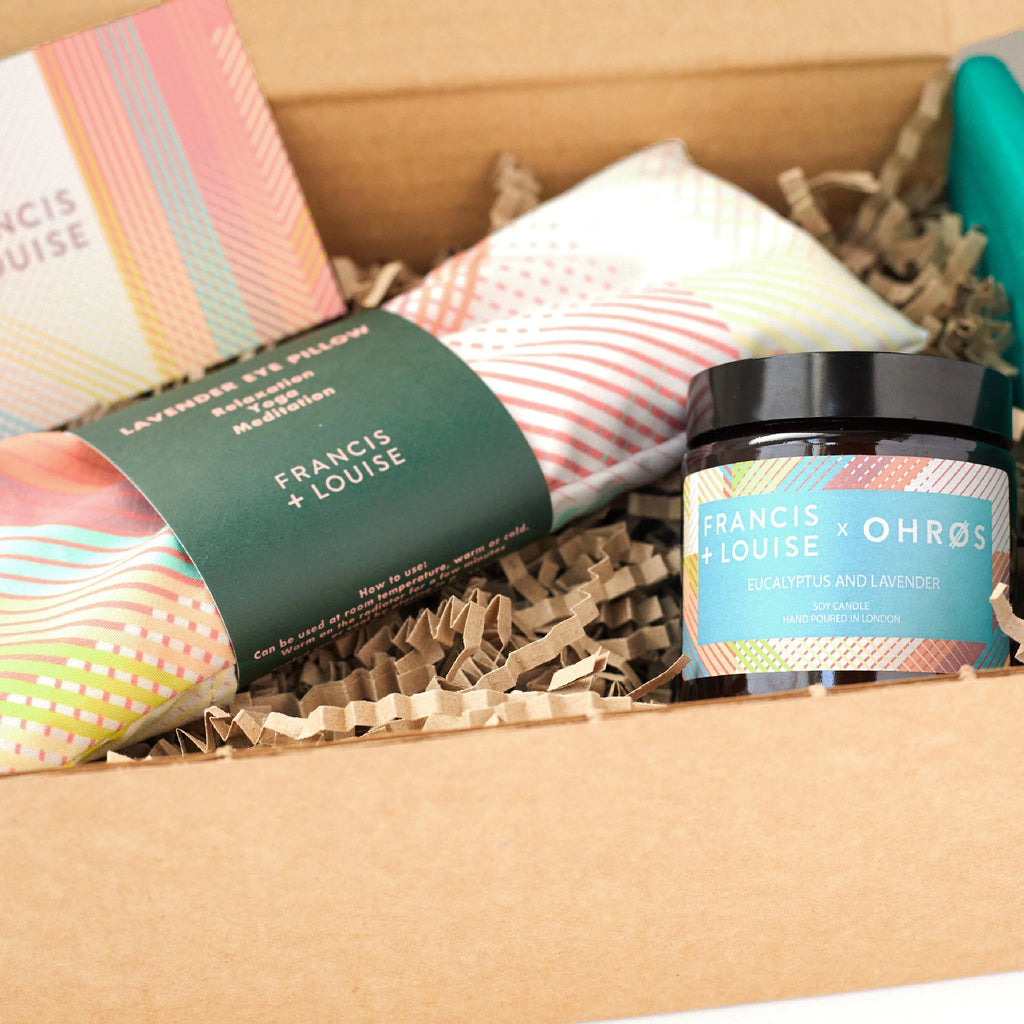 STELLA LAVENDER EYE PILLOW AND CANDLE SELF CARE GIFT SET