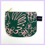 SPRING - GREEN AND PINK FLORAL POUCH