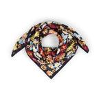 KINGSCOTE BLUE - FLORAL SQUARE SILK SCARF