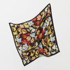 KINGSCOTE BLUE - FLORAL SQUARE SILK SCARF