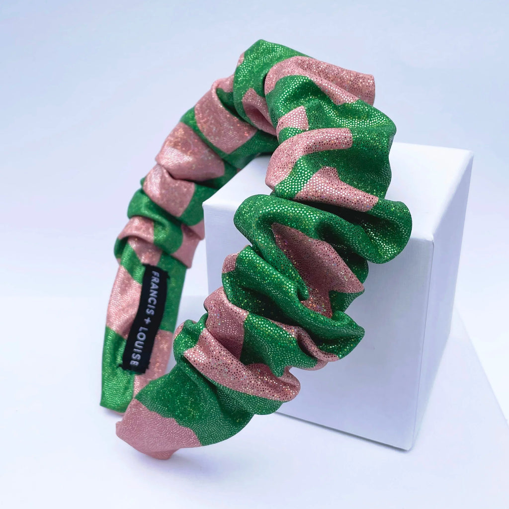 Scrunchie Headband in Love light green Eco Sparkle