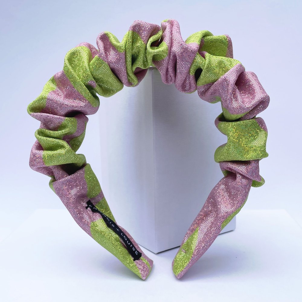 Scrunchie Headband in Love Lime Eco Sparkle