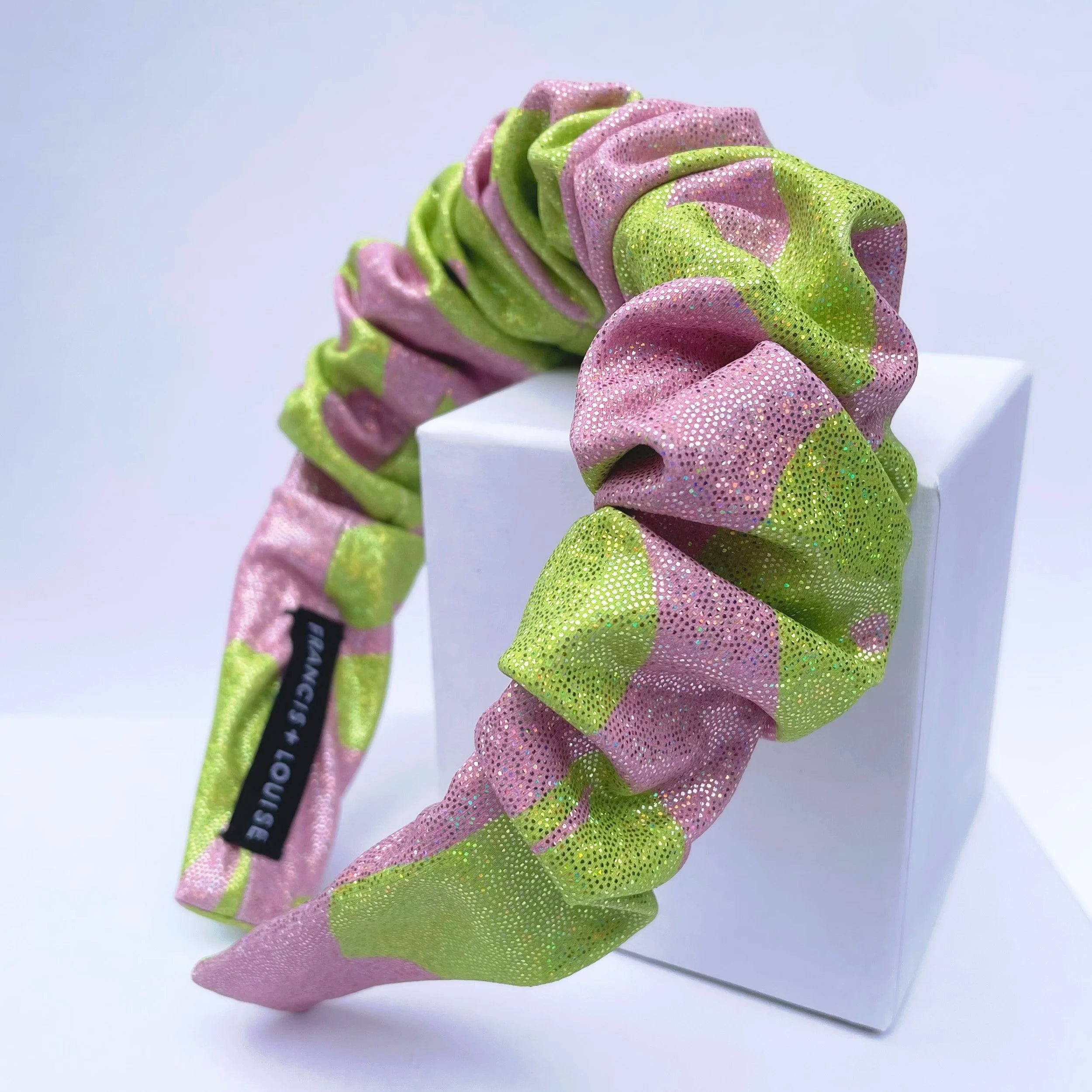 Scrunchie Headband in Love Lime Eco Sparkle