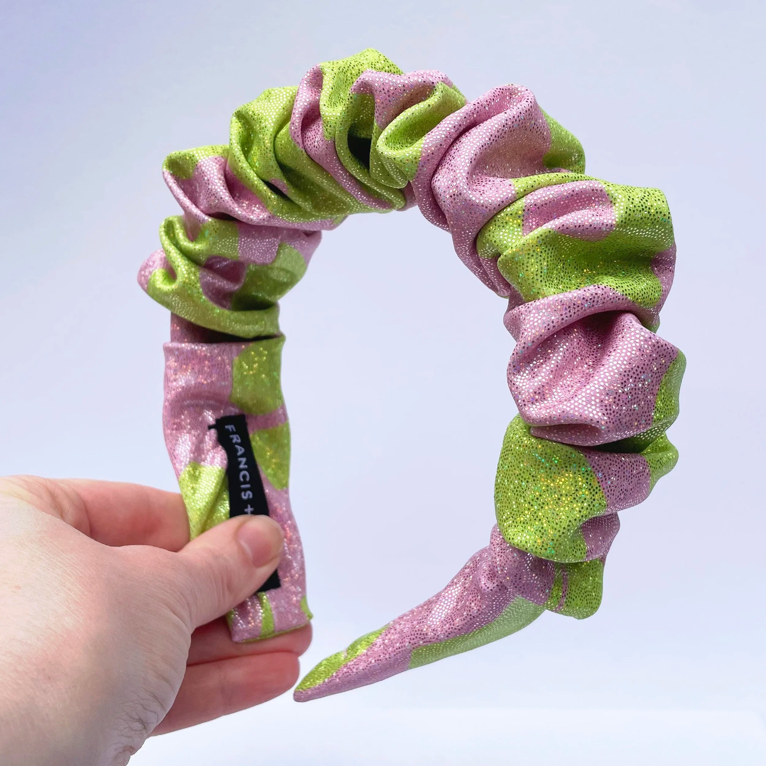 Scrunchie Headband in Love Lime Eco Sparkle