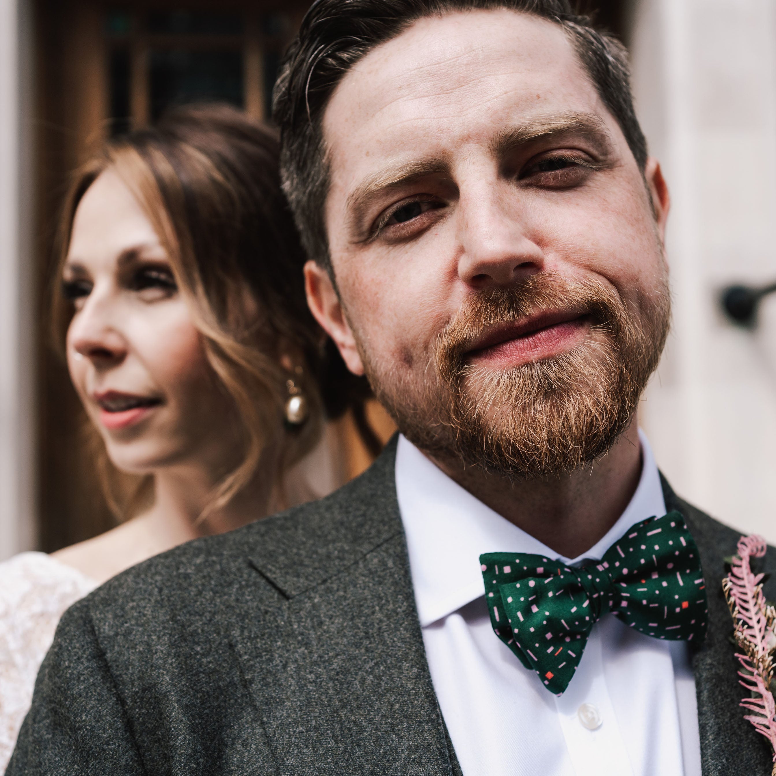 Aerial Green & Petal - Cotton Bow Tie