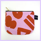 LOVE - OCHER AND PINK ABSTRACT POUCH