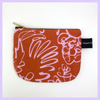 SPRING - OCHER AND PINK FLORAL POUCH