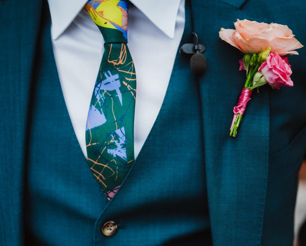 Wren - Abstract Silk Tie