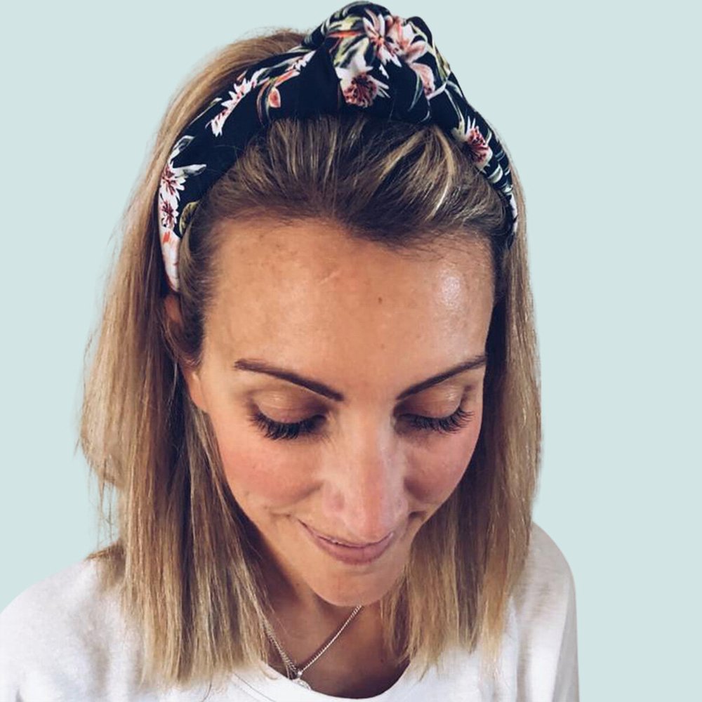 Tokoriki Black & Coral - Floral Knot Headband