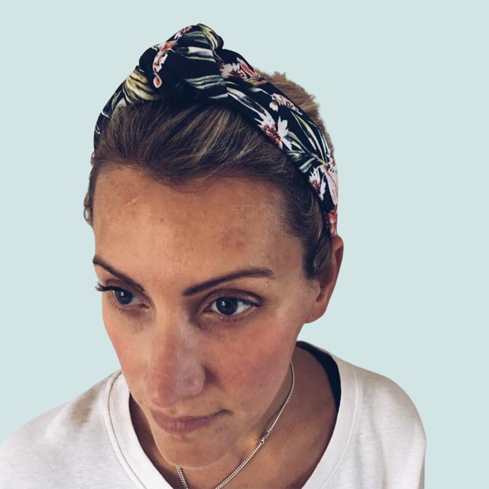 Tokoriki Black & Coral - Floral Knot Headband