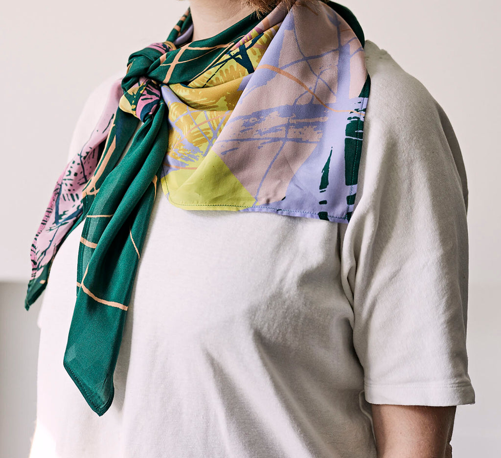 *NEW* WREN - MULTI-COLOURED SQUARE SILK SCARF