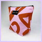 LOVE - OCHER AND PINK MAKE UP BAG