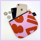 LOVE - GREEN AND PINK ABSTRACT POUCH