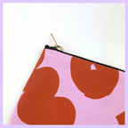 LOVE - OCHER AND PINK ABSTRACT POUCH
