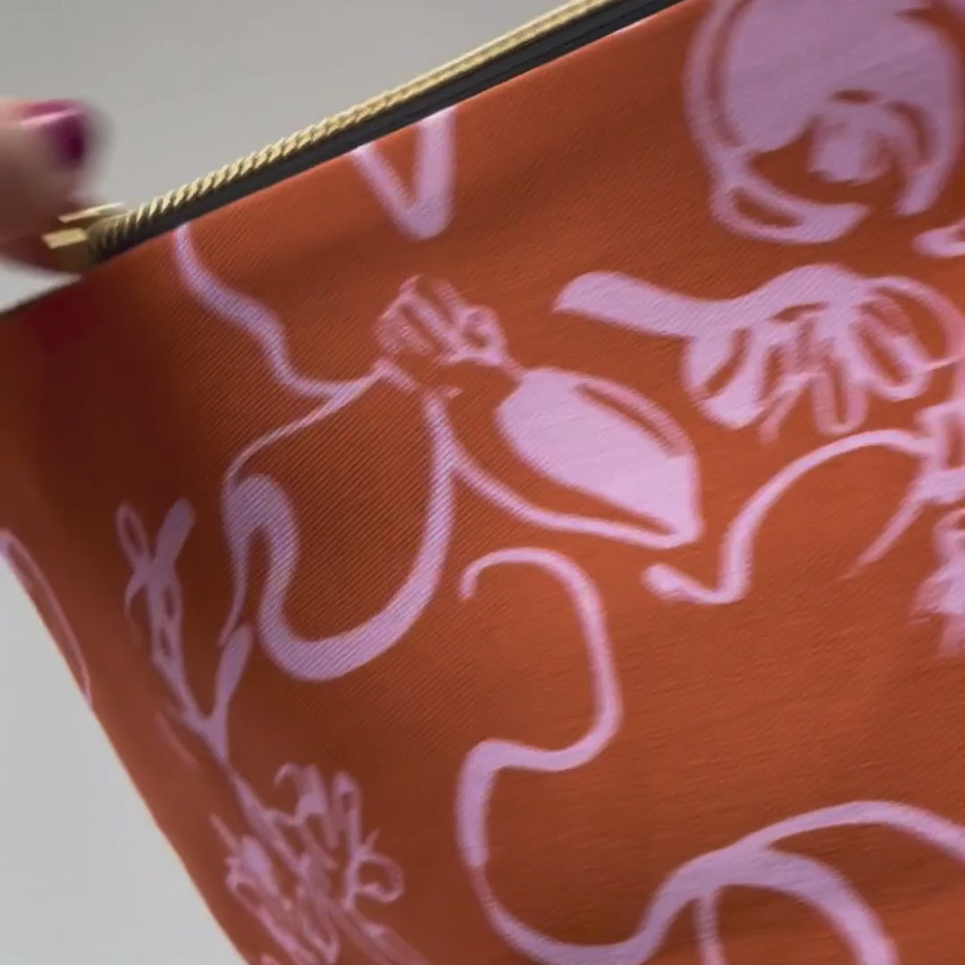 SPRING - OCHER AND PINK MAKE UP BAG